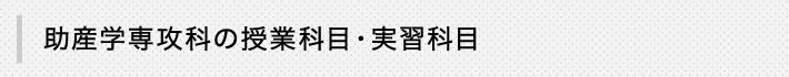 助産学専攻科の授業科目・実習科目